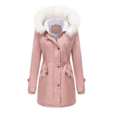 Manteau Femme à Col Fourrure Détachable