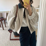 Veste courte décontractée bicolore