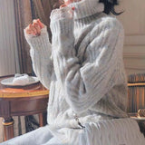 Pull Col Roulé Torsadé Épais - Style Rétro