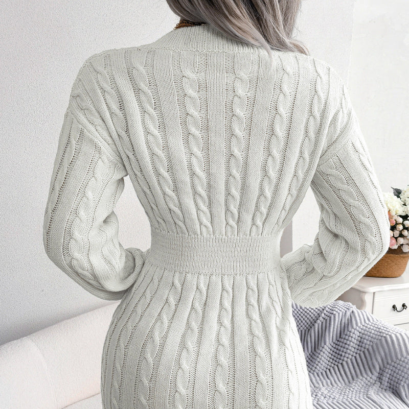 Robe Taille Cintrée Manches Longues