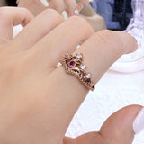 Bague couronne femme rétro mode