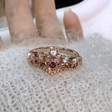 Bague couronne femme rétro mode