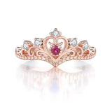 Bague couronne femme rétro mode