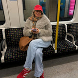 Manteau en Peluche d'Hiver Chic