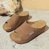 DYNA - Mules Compensées en Cuir Respirant