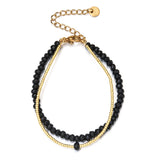 Bracelet double couche pierres naturelles