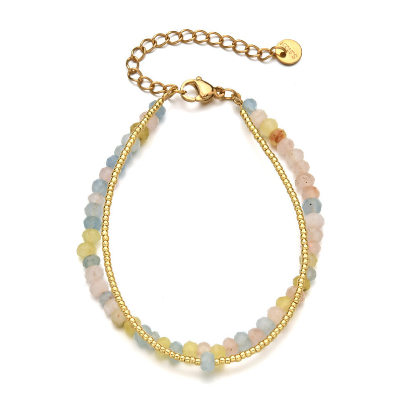 Bracelet double couche pierres naturelles
