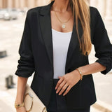 Blazer Décontracté Femme Manches Trois-quarts