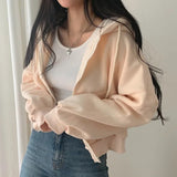 Cardigan Velours Épais Capuche Femme