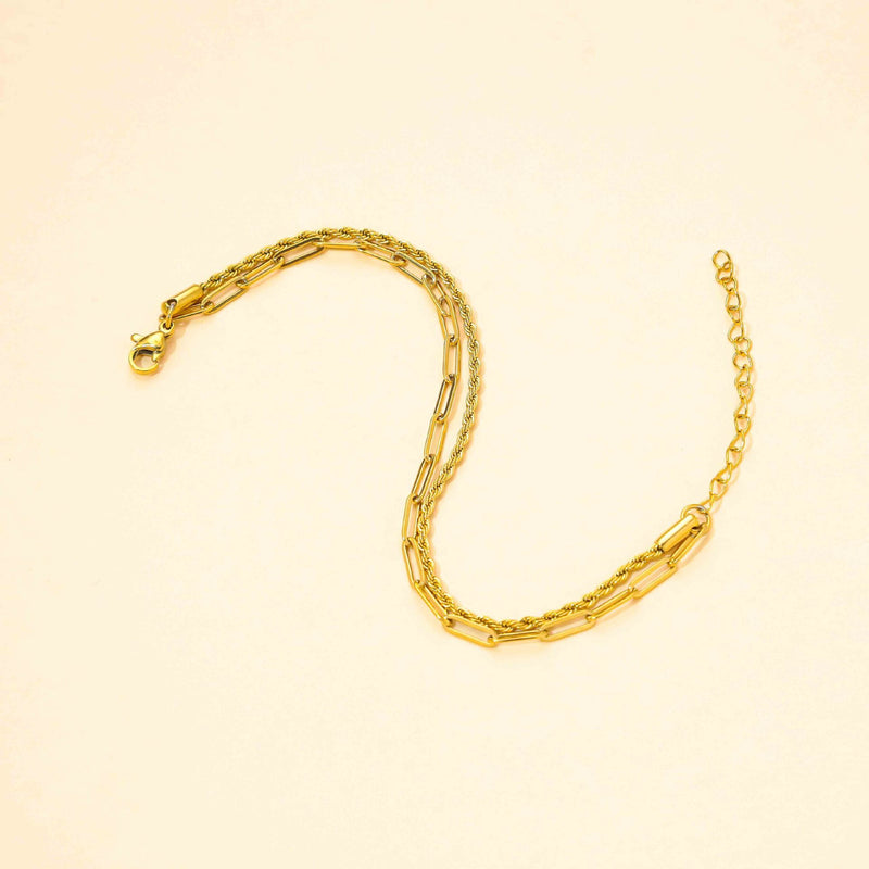 Bracelet torsadé femme en acier titane