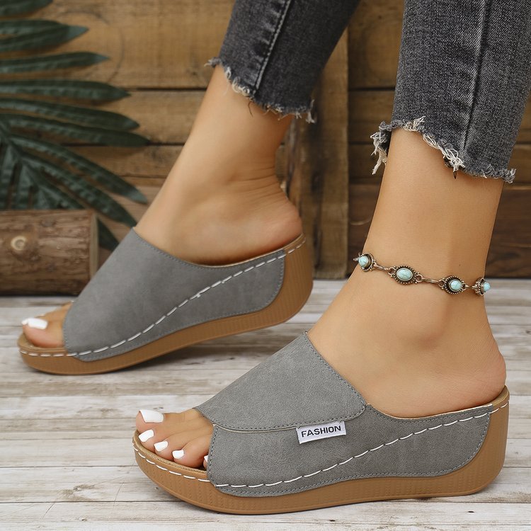 DYNA - Mules Compensées en Cuir Respirant