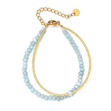 Bracelet double couche pierres naturelles