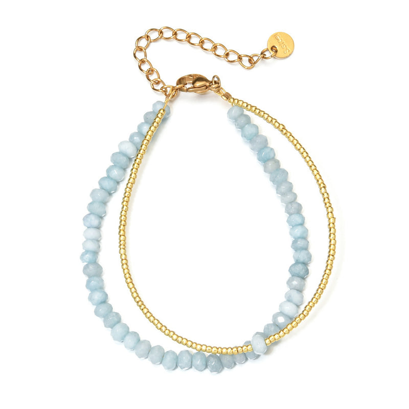 Bracelet double couche pierres naturelles