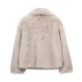 Manteau en Peluche d'Hiver Chic