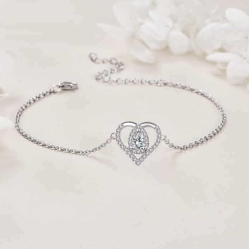 Bracelet ajustable cœur Saint-Valentin