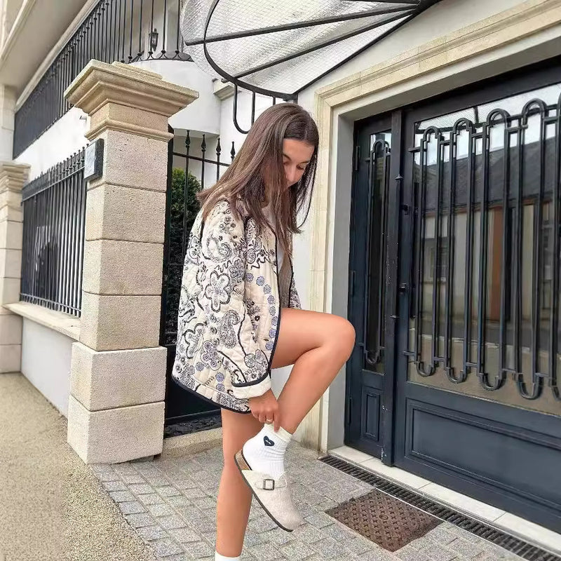 Veste longue à manches imprimées