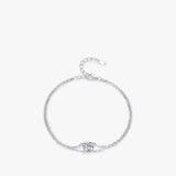 Bracelet double couche moissanite argent