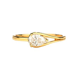Bague ouverte rétro zircon brossé