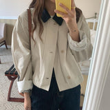 Veste courte décontractée bicolore