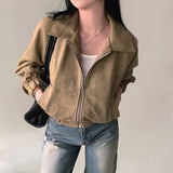Veste courte vintage en suédine