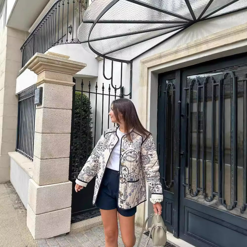 Veste longue à manches imprimées