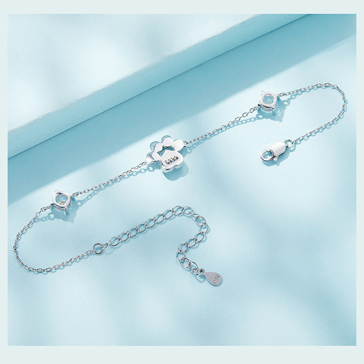 Bracelet argent S925 patte chat