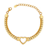 Bracelet titane plaqué or hip-hop