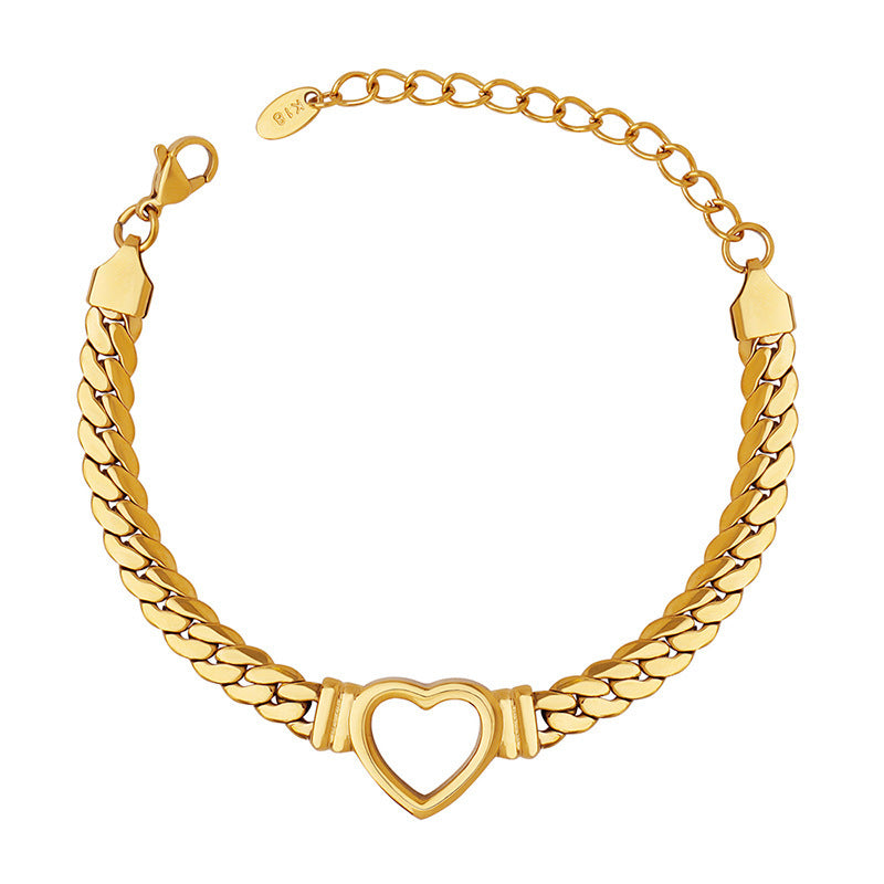 Bracelet titane plaqué or hip-hop