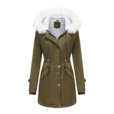 Manteau Femme à Col Fourrure Détachable