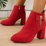 Nouvelles bottes festives à talon épais à fermeture éclair latérale