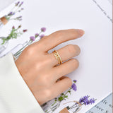 Bague cœur zircon plaqué or