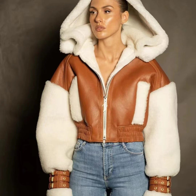 Manteau Court Femme Fourrure Agneau
