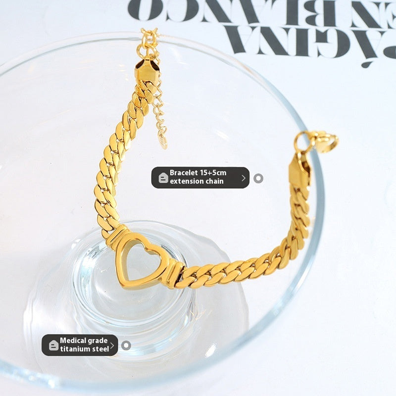 Bracelet titane plaqué or hip-hop