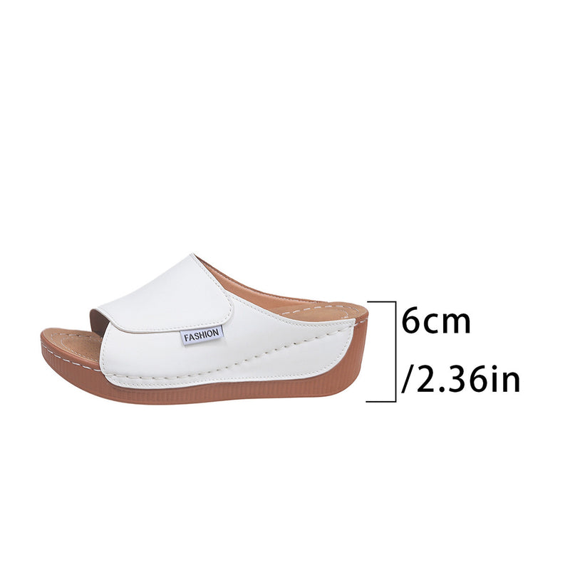 DYNA - Mules Compensées en Cuir Respirant