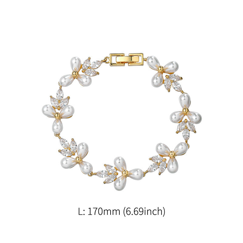 Bracelet perles femme or