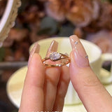 Bague ouverte rétro zircon brossé