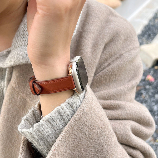 Bracelet de Montre en Cuir Véritable