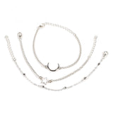 Stylish Moon And The Stars Ball Bracelet Three-piece Suit