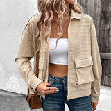 Manteau en velours côtelé zippé