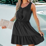 Robe Plissée Col V Cintrée